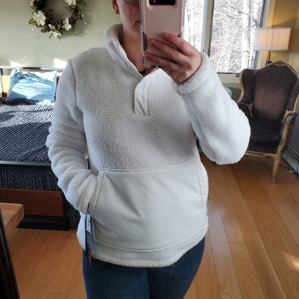 Spyder white slope high profile fleece jacket
